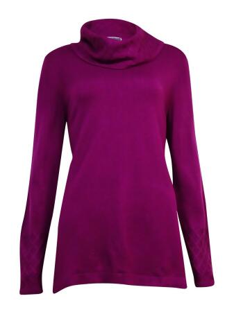 Jm Collection Women's Lattice-Knit Cowl Sweater - M