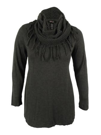 Style Co. Women's Infinity Fringe Scarf Sweater - 0X