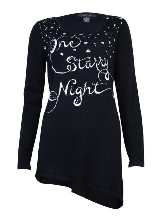 Style Co. Women's One Starry Night Tunic Sweater - L