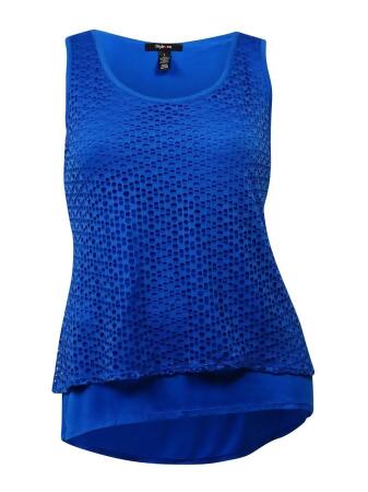 Style Co Women's Hi-low Eyelet Sleeveless Top - XL