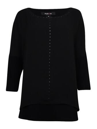 Style Co Women's Chiffon Studded Lined Blouse - M