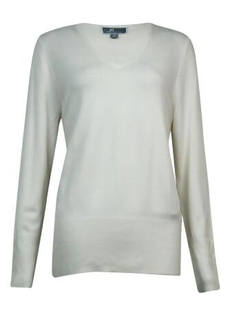 Jm Collection Women's V-Neck Button-Sleeves Sweater - XL