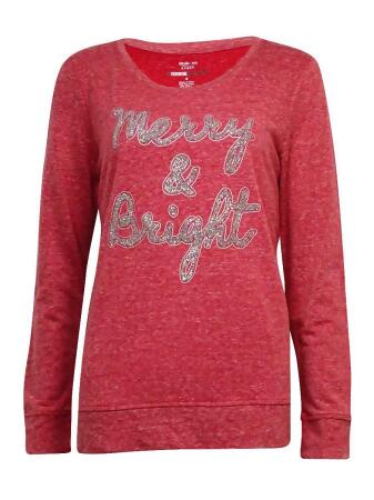 Style Co Women's Merry Bright Glittered Sweatershirt - S