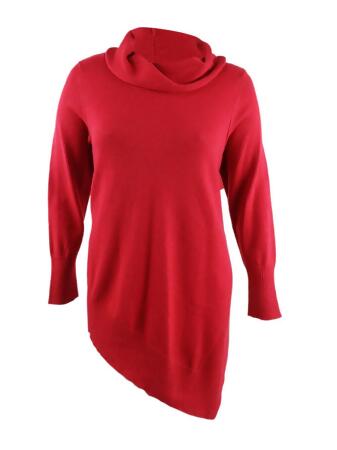 Alfani Women's Asymmetrical Cowl Neck Sweater - L