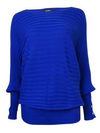 Alfani Women's Button-Trim Dolman Rib-Knit Sweater - PL