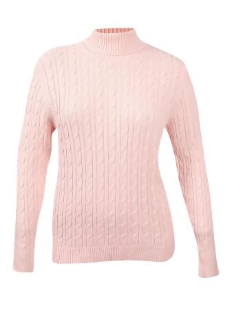 Charter Club Women's Ribbed Cable Turtleneck Sweater - L