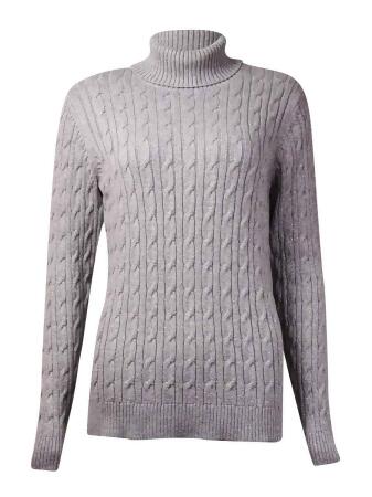 Charter Club Women's Metallic Cable Turtleneck Sweater - XL