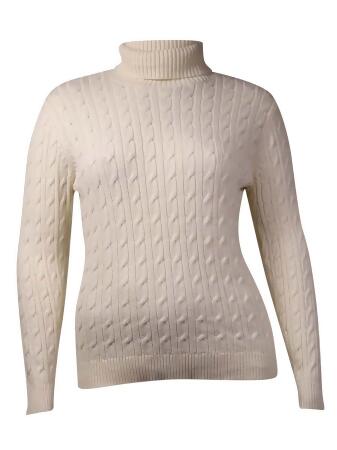 Charter Club Women's Metallic Cable Turtleneck Sweater - XL