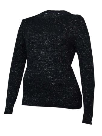 Charter Club Women's Buttoned Metallic Seed-Knit Sweater - 3X