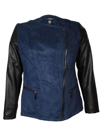 Alfani Women's Faux Leather Suede Motor Jacket - PL