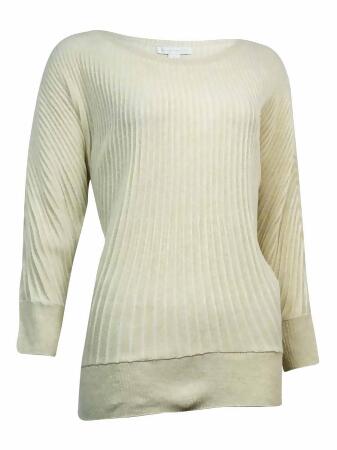 Charter Club Women's Metallic Ribbed Dolman Sweater - M