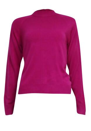 Karen Scott Women's Semi Zipped Mock Turtleneck Sweater - L