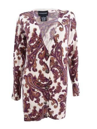 Sutton Studio Women's Cashmere Paisley Cardigan - S