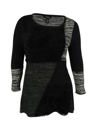 Style Co. Women's Eyelash Patch Handkerchief Sweater - 1X