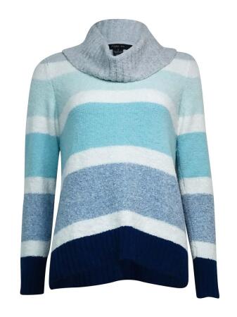 Style Co. Women's Striped Cowl Neck Sweater - M