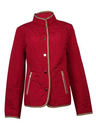 Charter Club Women's Hexagon Quilted Snap Button Coat - S