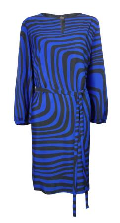 Tahari Women's Belted Keyhole Multi Wave Shift Dress - 8