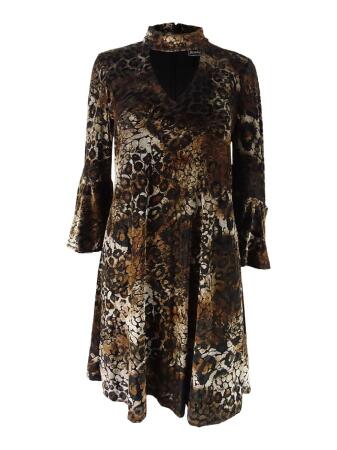 UPC 828659696982 product image for Jessica Howard Women's Animal-Print Velvet Choker Dress - 8 | upcitemdb.com
