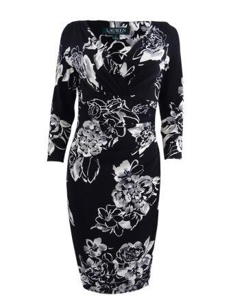 UPC 789022531852 product image for Lauren by Ralph Lauren Women's Floral Jersey Dress - 0 | upcitemdb.com