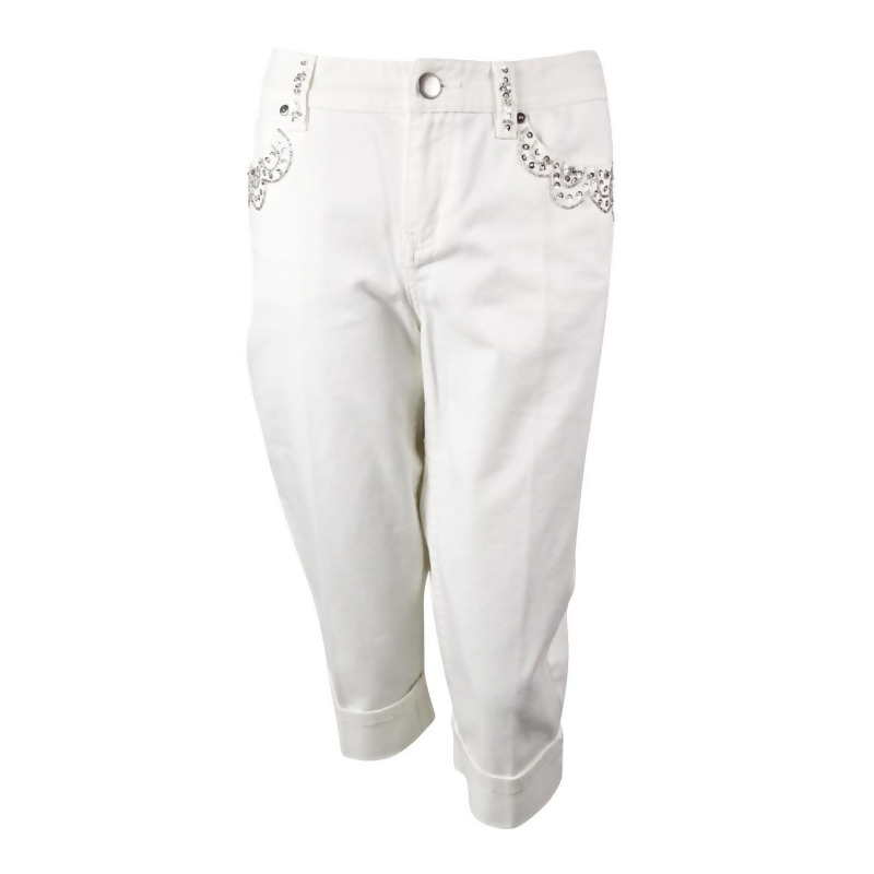 embellished cropped jeans