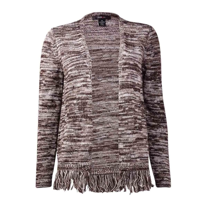 long fringe cardigan sweater