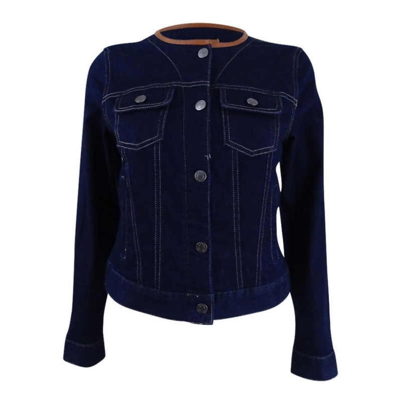 collarless denim jacket womens australia