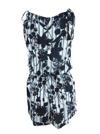 Lucky Brand Women's On The Grid Printed Romper Swim Cover-Up alternate image