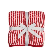 Home Collection Red and White Striped Knitted Throw Home Collection Red and White Striped Knitted Throw