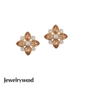 Jewelrywood 香榭仕女花樣耳環(香檳金) Jewelrywood 香榭仕女花樣耳環(香檳金)