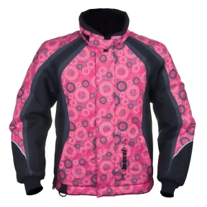 Girls Youth Mossi Circles Snowmobile Jacket Snow Coat Winter Pink w/ Circles - 2