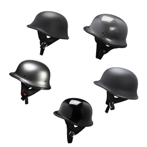 Lunatic German Style Shorty Helmet Dot Approved Adult Motorcycle Half Helmet - L
