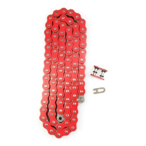 Red 530x122 X-Ring Drive Chain Motorcycle 530 Pitch 122 Links 8200# Tensile - All