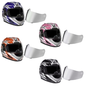 Raider Full Face Motorcycle Helmet Street Bike Helmet Dot w/Extra Mirrored Lens - L