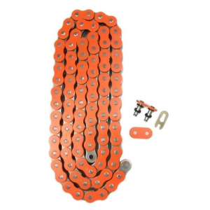 Orange 530x114 X-Ring Drive Chain Motorcycle 530 Pitch 114 Links 8200# Tensile - All