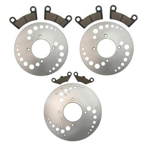 Front Rear Brake Rotors and Pads Polaris Outlaw 450 Mxr 2009 2010 - All