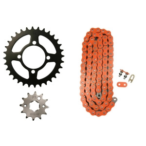 Orange 520x74 O-Ring Drive Chain 12/32 Sprockets 2004-2013 Yamaha Grizzly 125 - All