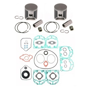2 Spi Dual Ring Piston Kits w/Bearings Full Gasket Kit Ski-Doo 600 Ho Gsx Gtx - All