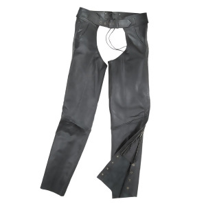 Fulmer Unisex Leather Motorcycle Chaps w/ Stretch Panel Mens Womens Ladies Biker - M