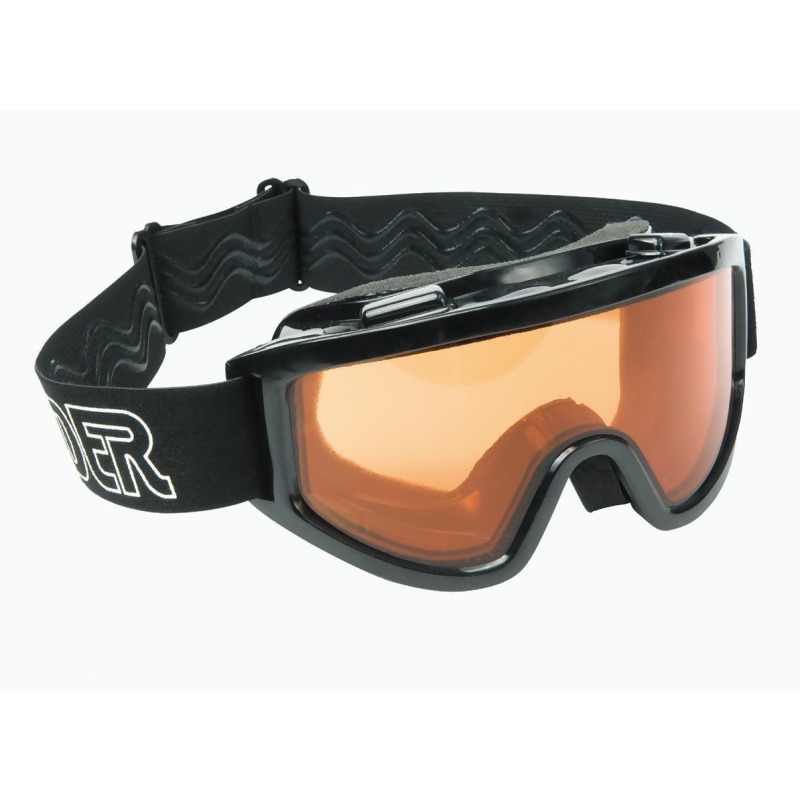 Black with Amber Lens Lunatic Motocross ATV MX Goggles Adult Dual Lens 