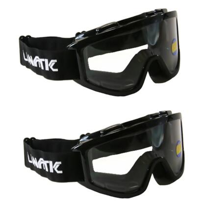 2 Pack Lunatic Motocross Dirt Bike ATV MX Goggles Adult - Black - Single Lens 