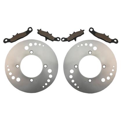 Both Front Brake Rotors Brake Pads 2004-2005 for Suzuki Twin Peaks 700 LT-V700F 