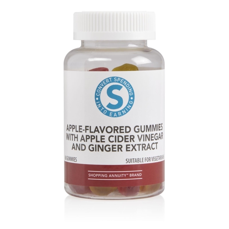Shopping Annuity™ Brand Apple-flavored Gummies with Apple Cider Vinegar and Ginger Extract