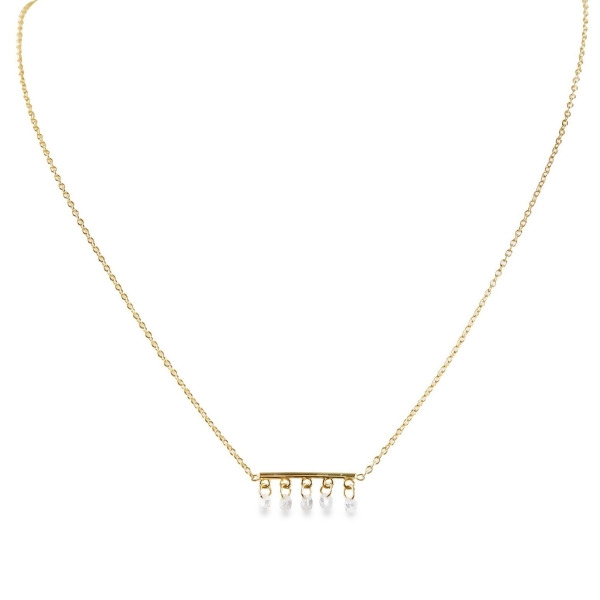 DC - Pierced Round Cut Bar Necklace
