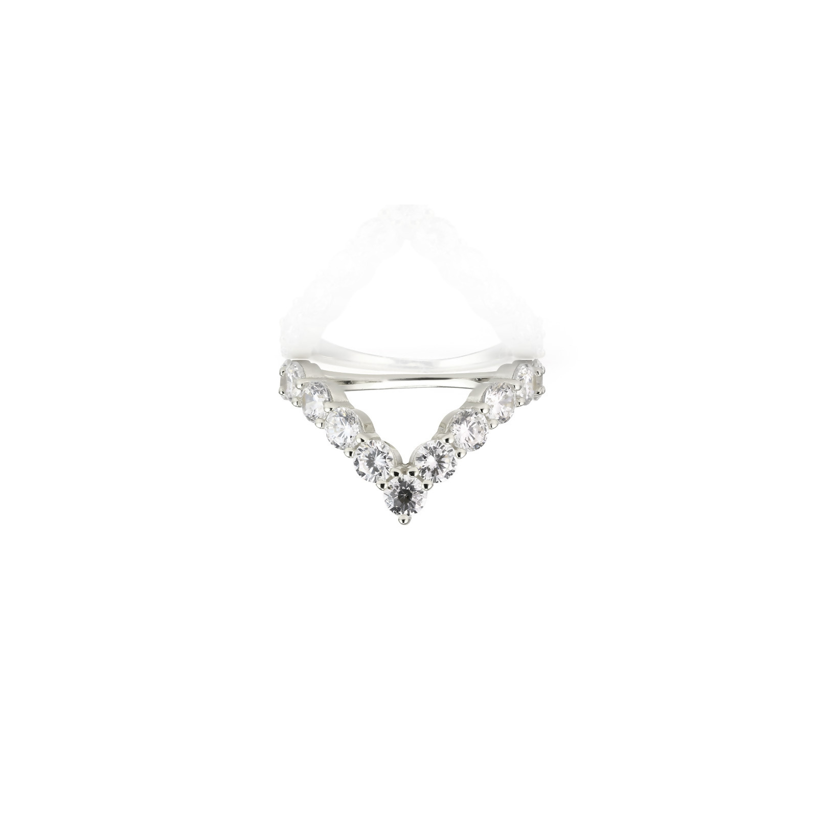 CHERI - V Shaped Bezel Set Ring