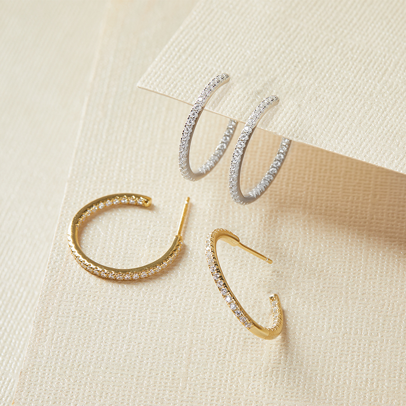 SOPHIE - Pave CZ Hoop Earrings