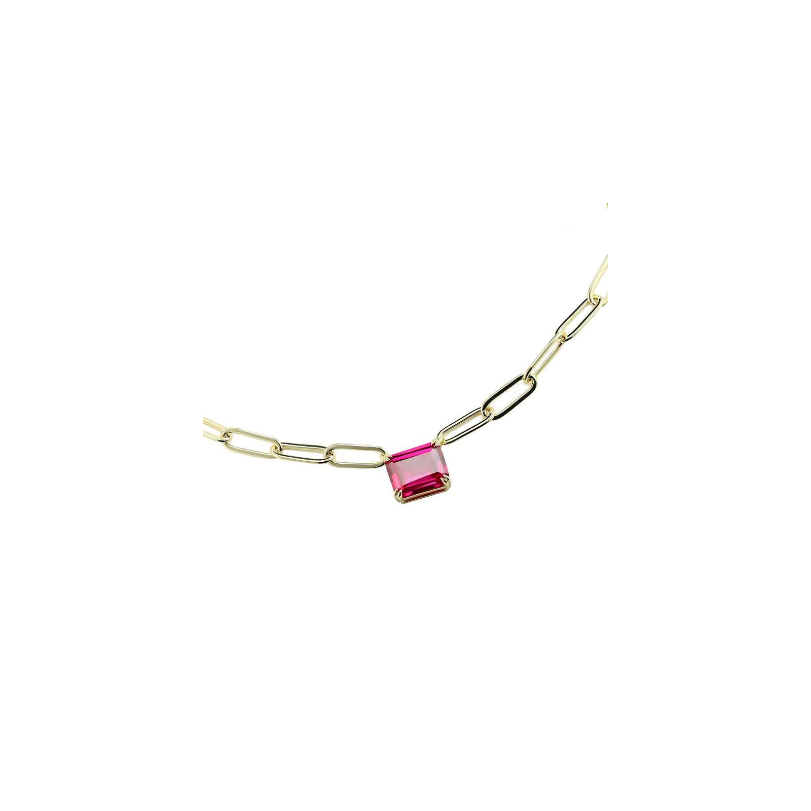 SCARLETT - Petite Solitaire Paperclip Necklace
