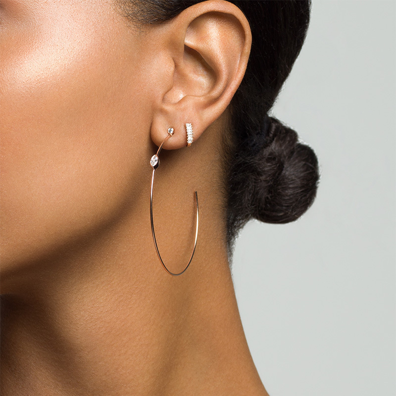 JEN - Slender Marquise Hoops - Final Sale