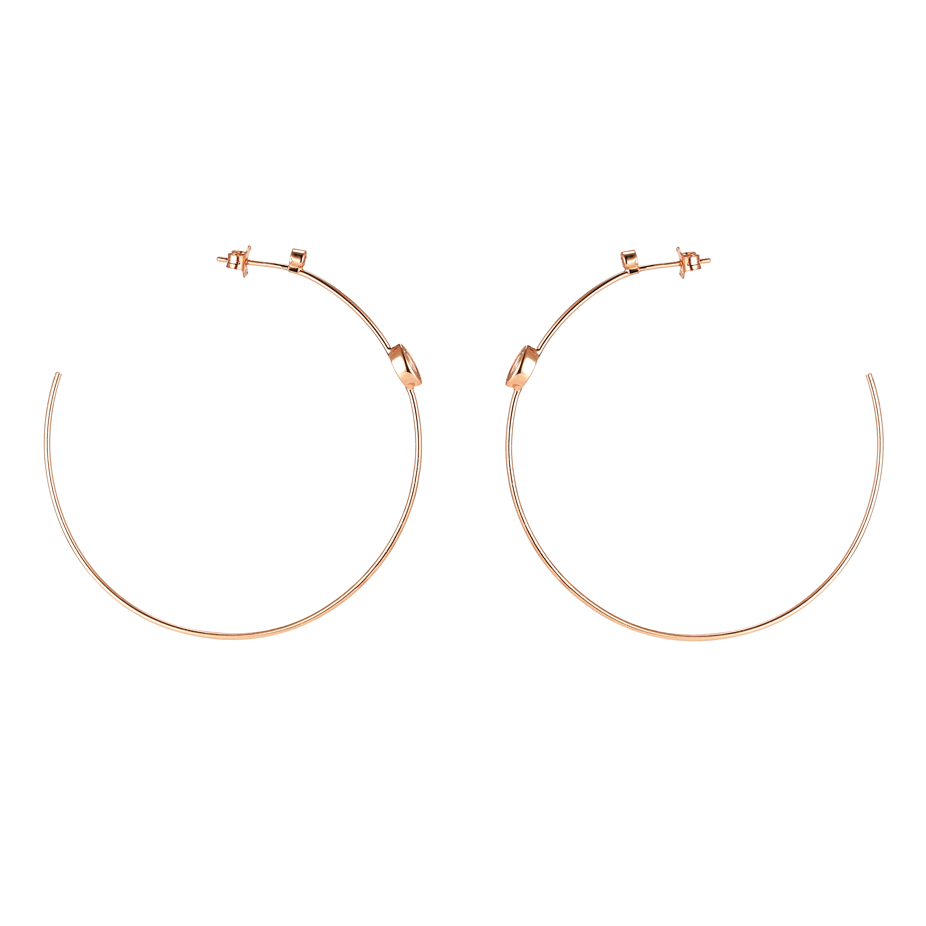JEN - Slender Marquise Hoops - Final Sale