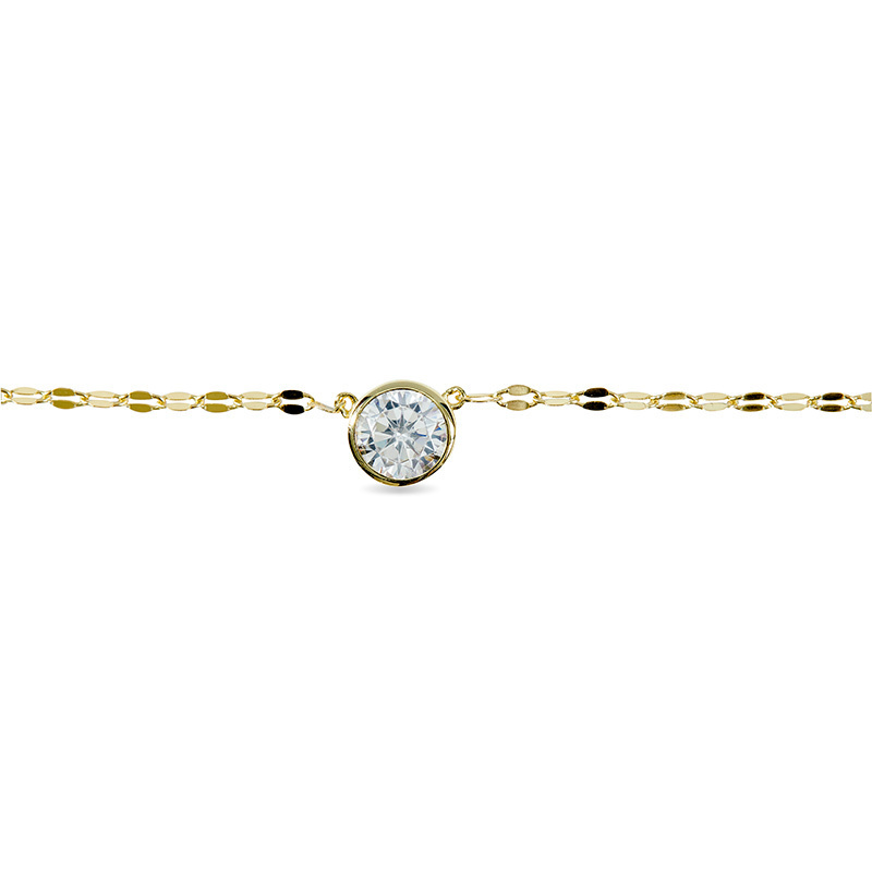 KATIE - Textured Solitaire Necklace