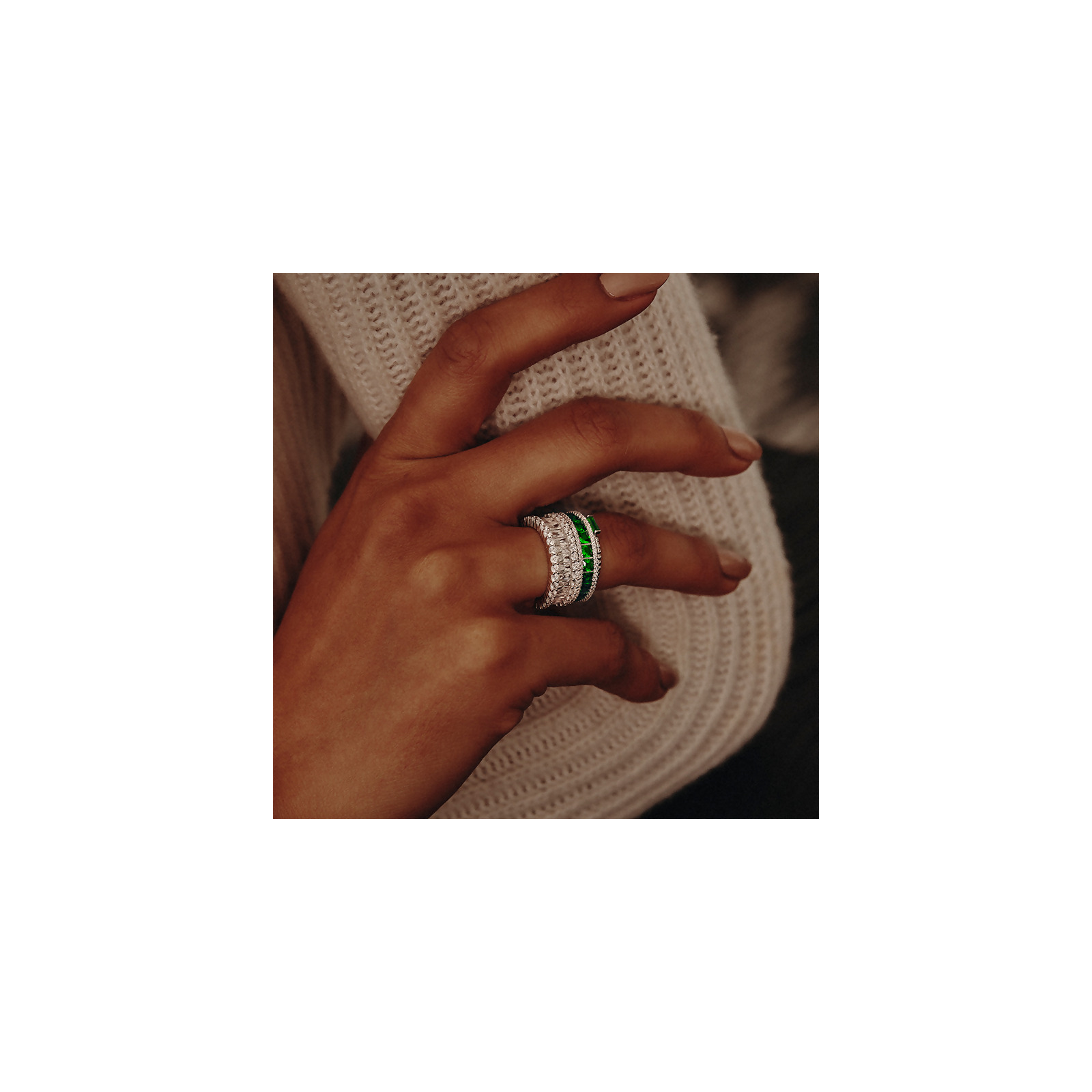 AMBER - Emerald Cut Eternity Band